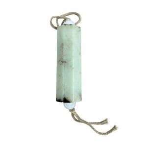 Chinese Hetian Jade Octagonal Cylinder Pendant, Black & Grey Natural Jade Orname